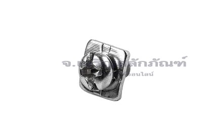 [E] น็อตยึดสายไฟ สแตนเลสชุบนิกเกิ้ล M3x5 mm พร้อมแหวนทรงสี่เหลี่ยม ขนาด 7x7 mm